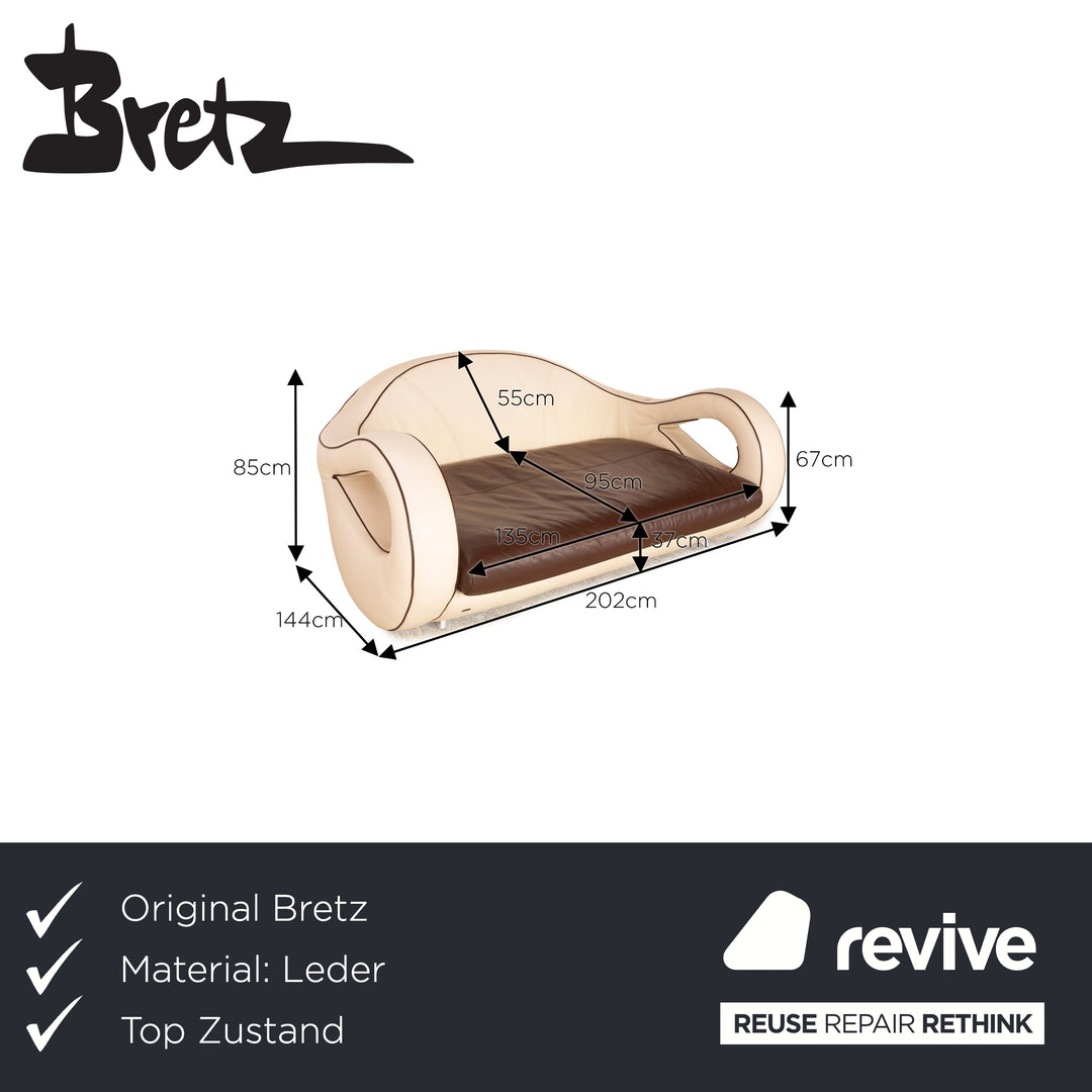 Bretz Slow Rider Leder Zweisitzer Braun Beige Sofa Couch