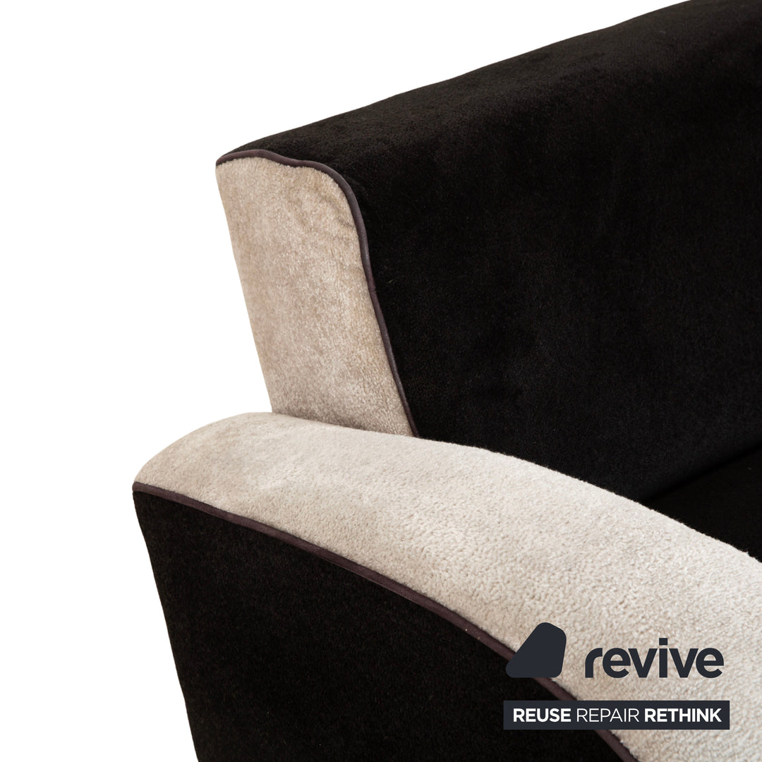 Bretz Slow Rider Stoff Dreisitzer weiß Schwarz