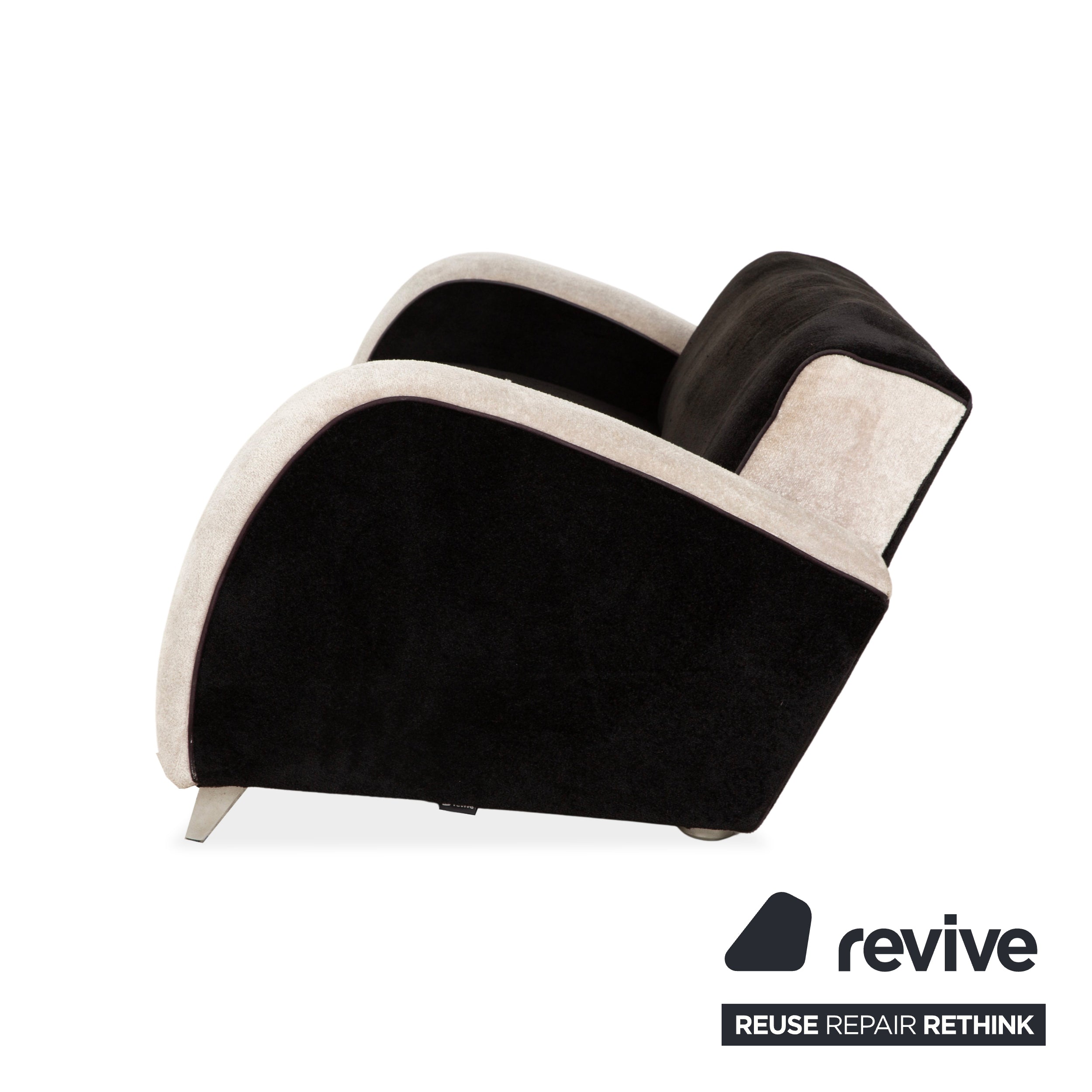 Bretz Slow Rider Stoff Dreisitzer weiß Schwarz