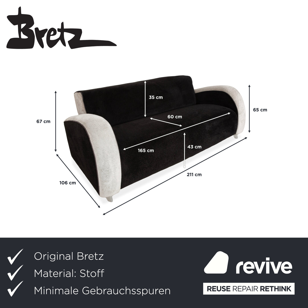 Bretz Slow Rider Stoff Dreisitzer weiß Schwarz