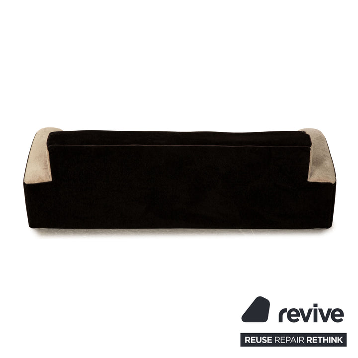 Bretz Fabric Three Seater Fabric Black White Sofa Couch