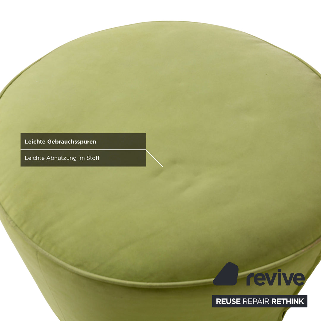 Bretz Stoff Hocker rund Grün Limone