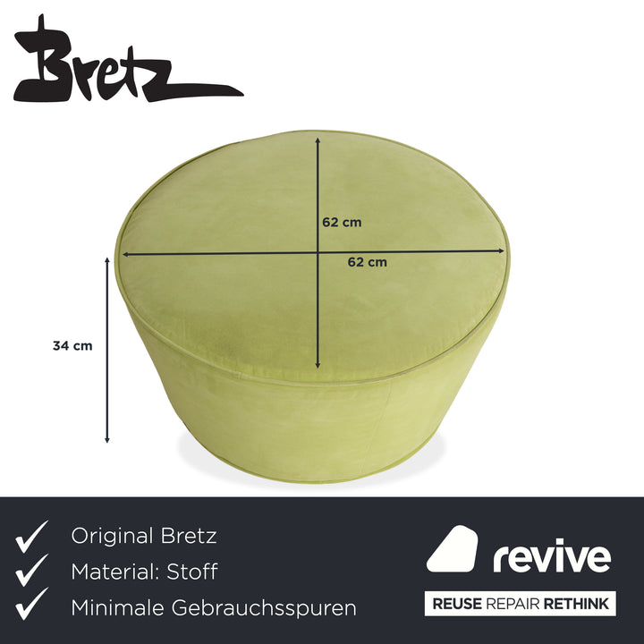 Bretz Stoff Hocker rund Grün Limone