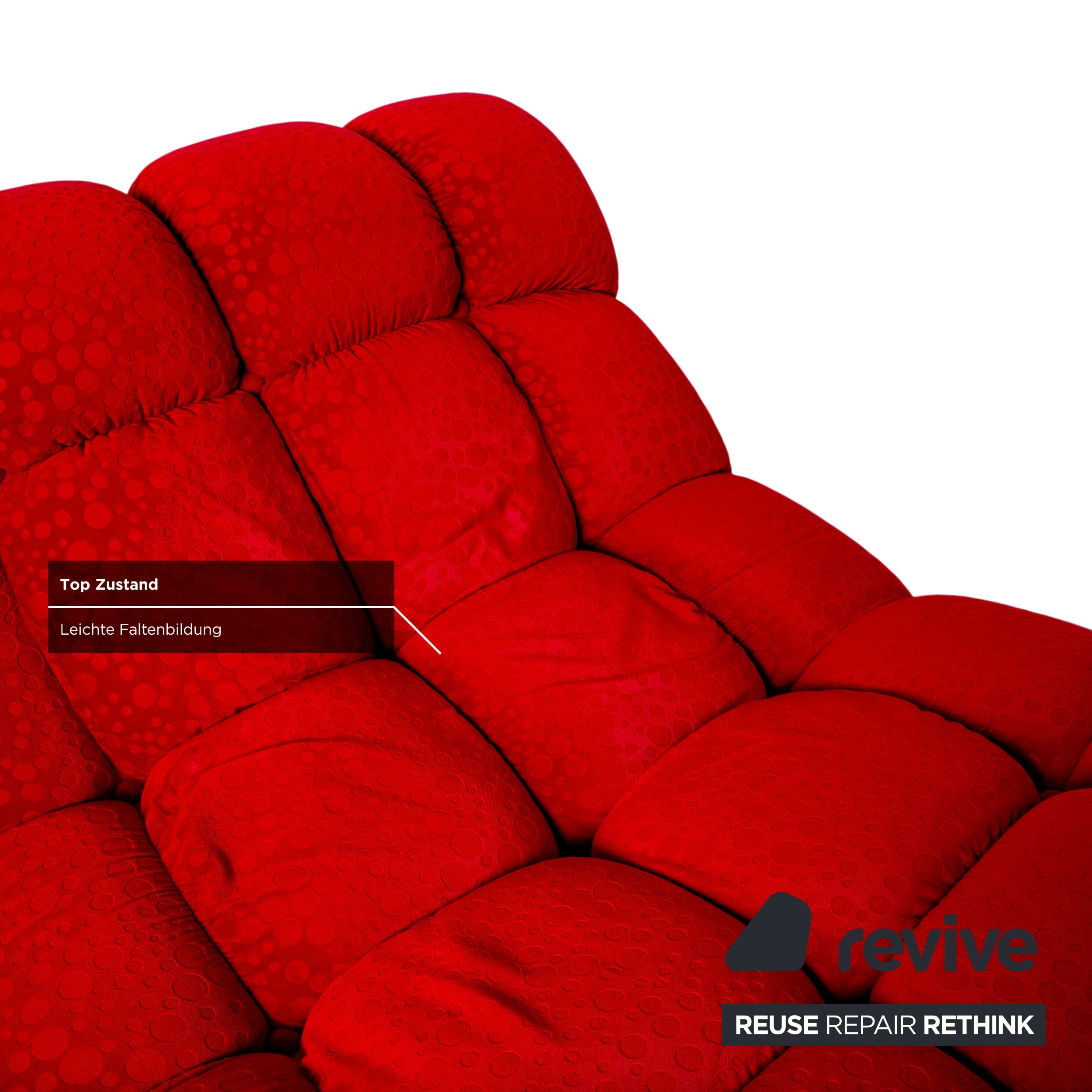 Bretz Stoff Liege Rot Sofa Couch