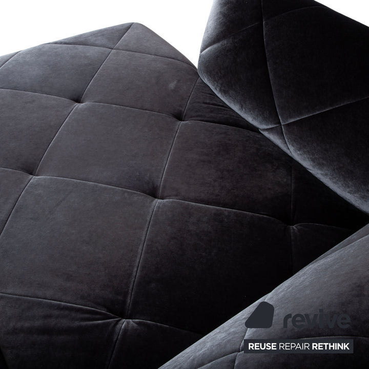 Bretz Teratai Stoff Velour Ecksofa Blau Grau Sofa Couch