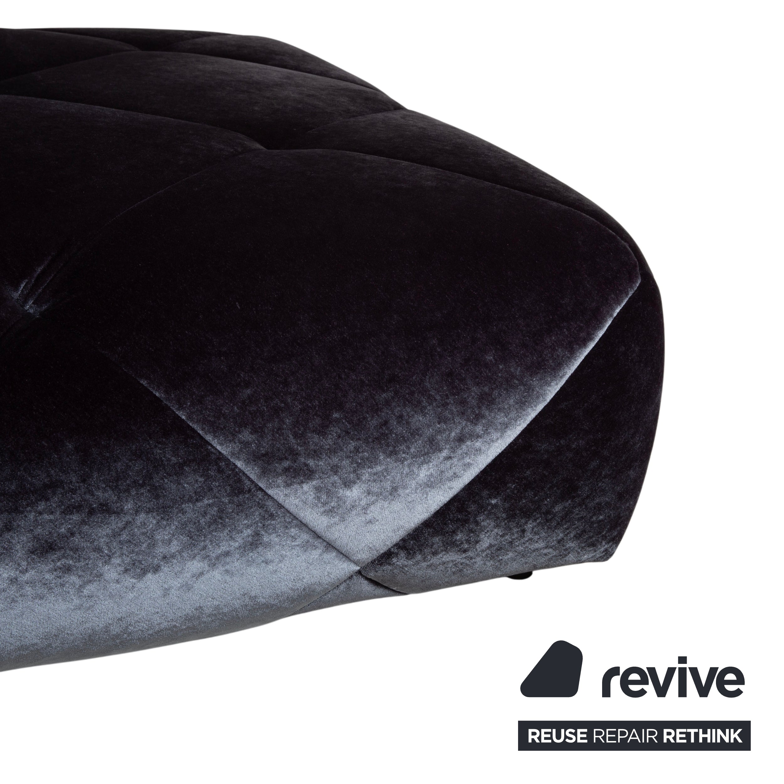 Bretz Teratai Stoff Velour Ecksofa Blau Grau Sofa Couch