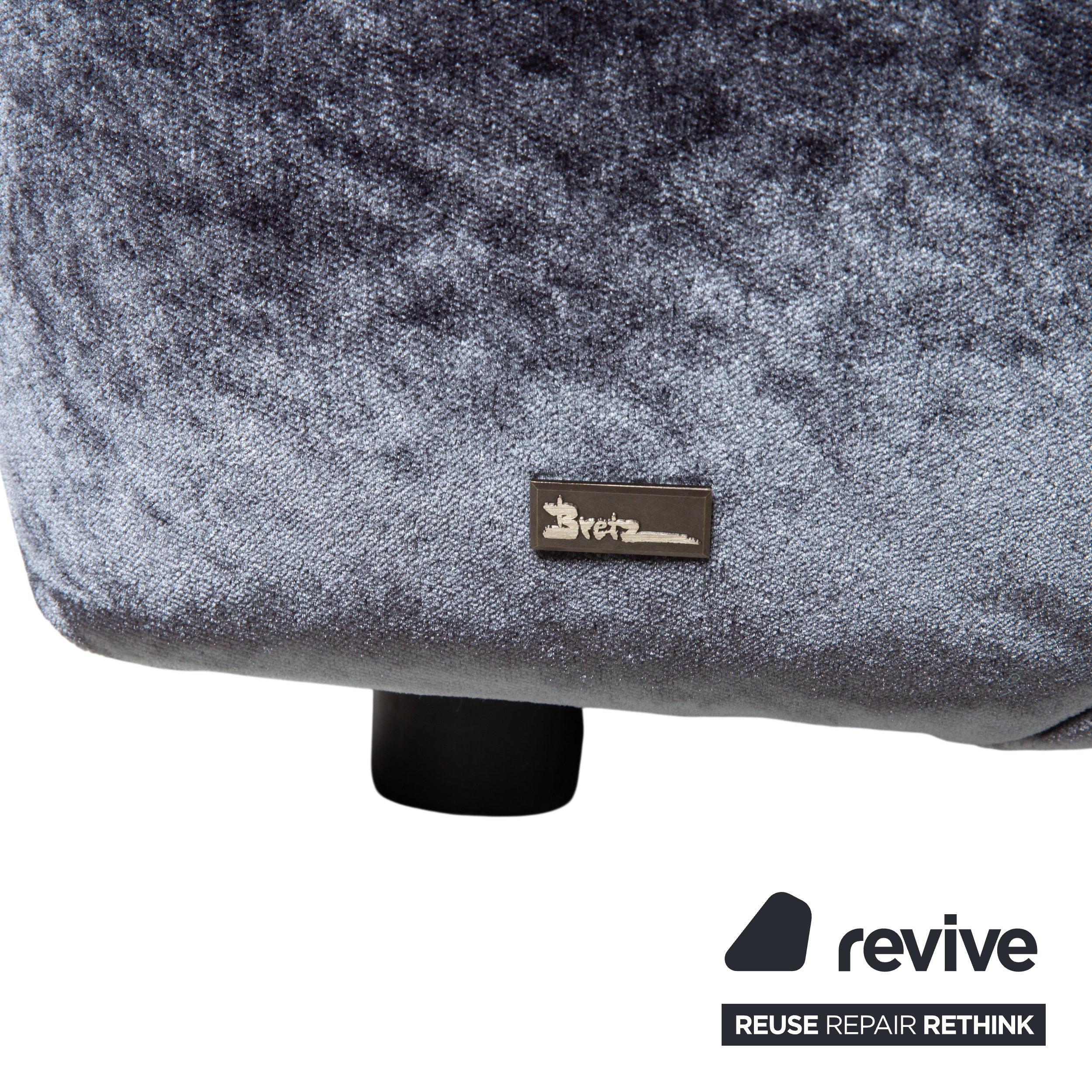 Bretz Teratai Stoff Velour Ecksofa Blau Grau Sofa Couch