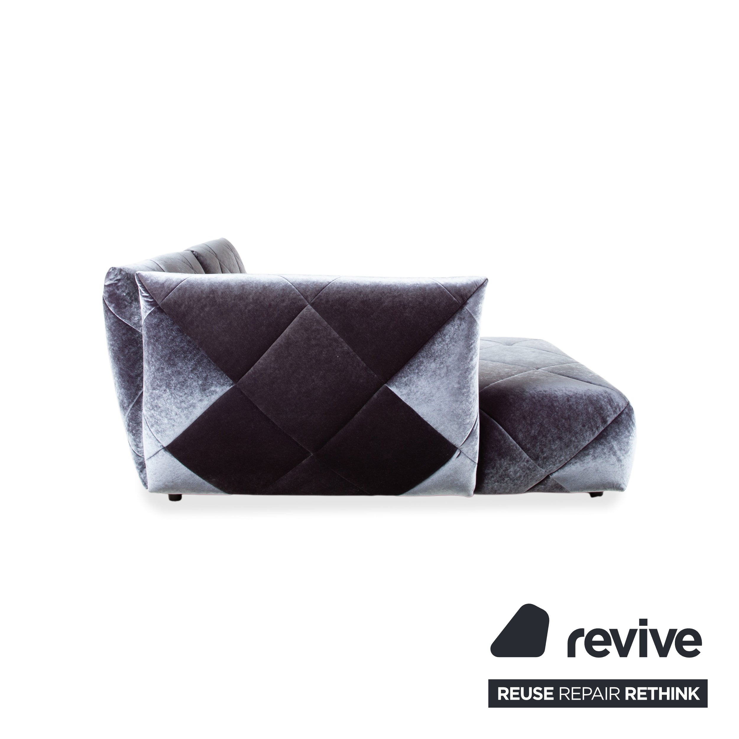 Bretz Teratai Stoff Velour Ecksofa Blau Grau Sofa Couch