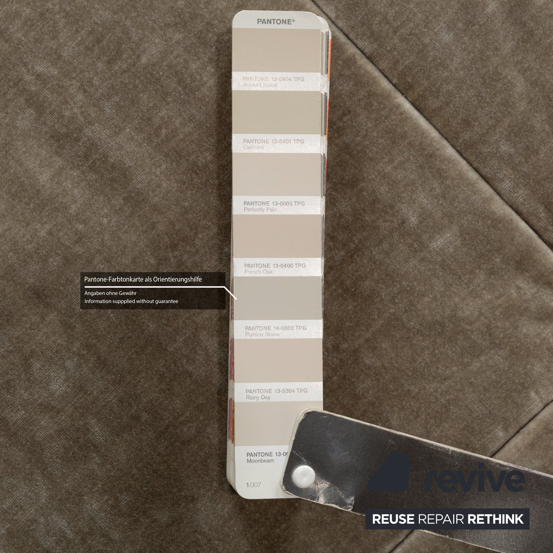 Canapé d'angle en tissu Bretz Teratai gris greige méridienne gauche