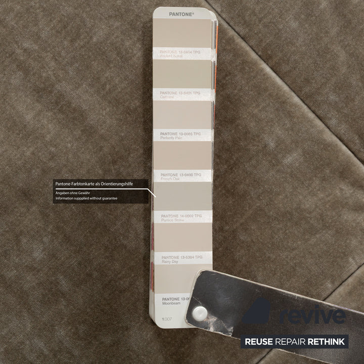 Canapé d'angle en tissu Bretz Teratai gris greige méridienne gauche