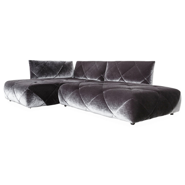 Bretz Teratai Stoff Velour Samt Ecksofa Anthrazit Blau Grau Sofa Couch