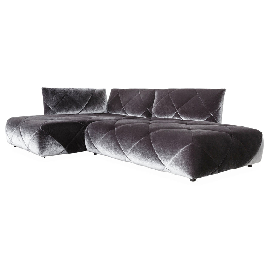 Bretz Teratai Stoff Velour Samt Ecksofa Anthrazit Blau Grau Sofa Couch