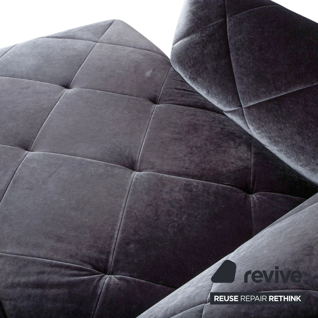 Bretz Teratai Stoff Velour Samt Ecksofa Anthrazit Blau Grau Sofa Couch
