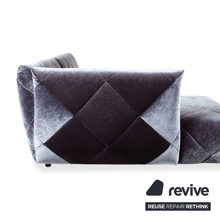 Bretz Teratai Stoff Velour Samt Ecksofa Anthrazit Blau Grau Sofa Couch