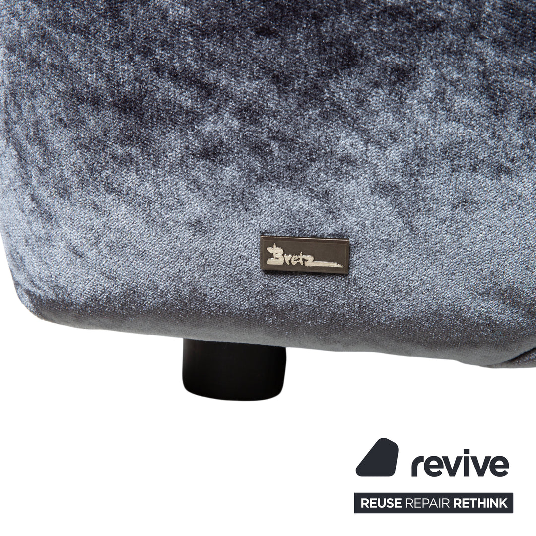 Bretz Teratai Stoff Velour Samt Ecksofa Anthrazit Blau Grau Sofa Couch