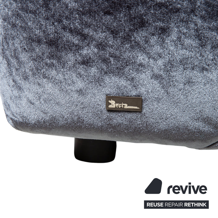 Bretz Teratai Stoff Velour Samt Ecksofa Anthrazit Blau Grau Sofa Couch