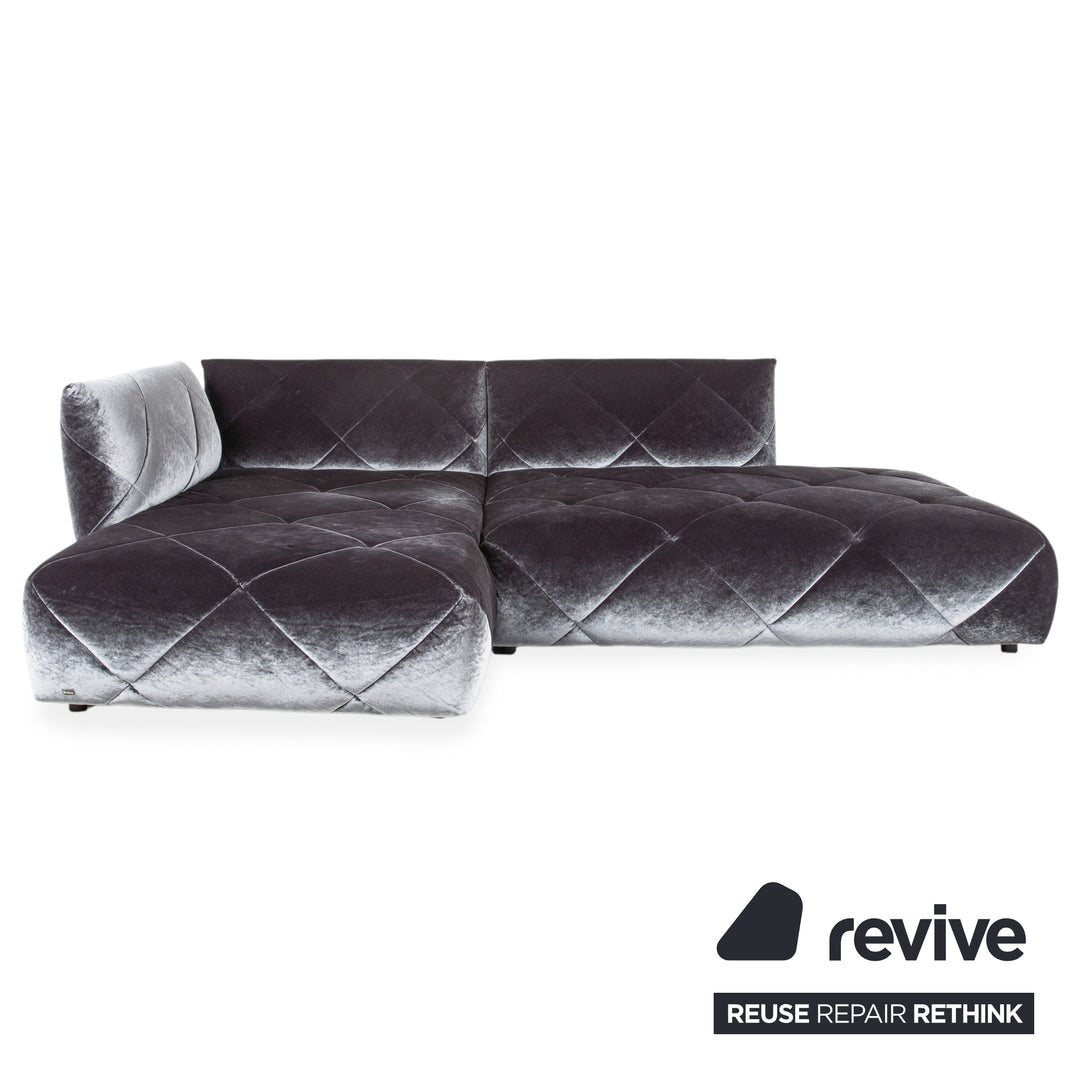 Bretz Teratai Stoff Velour Samt Ecksofa Anthrazit Blau Grau Sofa Couch