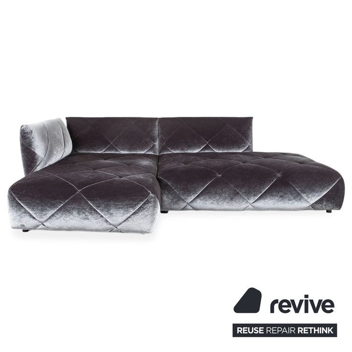 Bretz Teratai Stoff Velour Samt Ecksofa Anthrazit Blau Grau Sofa Couch