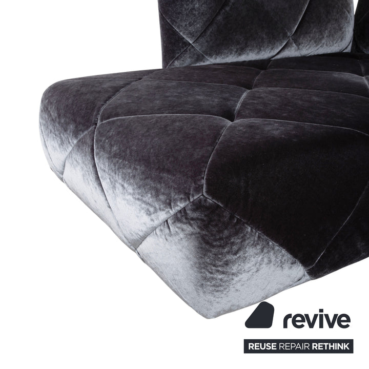 Bretz Teratai Stoff Velour Samt Ecksofa Anthrazit Blau Grau Sofa Couch