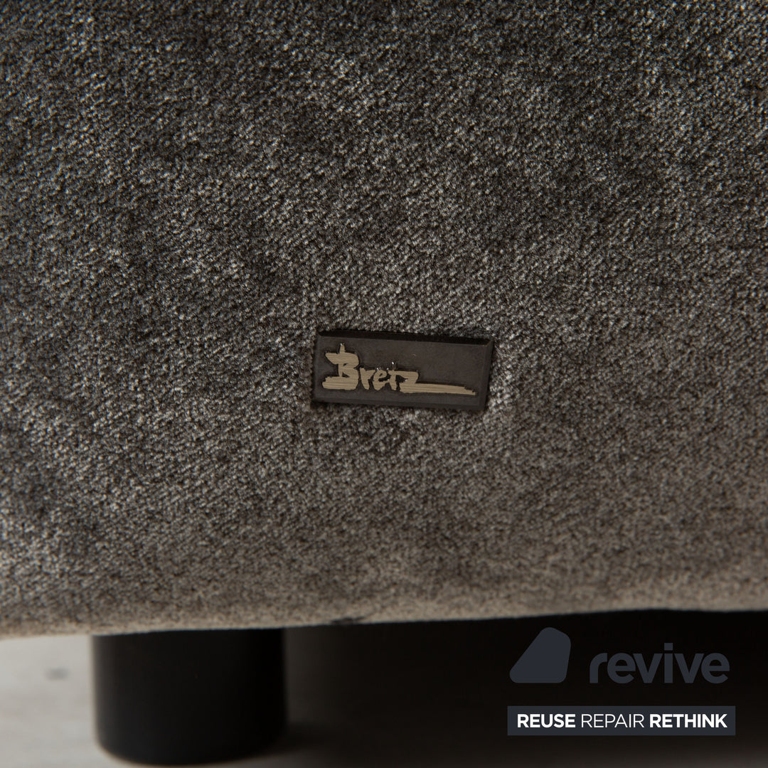 Bretz Teratai Fabric Four-Seater Grey Silver Sofa Couch
