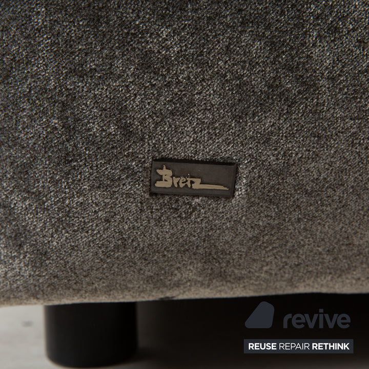 Bretz Teratai Fabric Four-Seater Grey Silver Sofa Couch