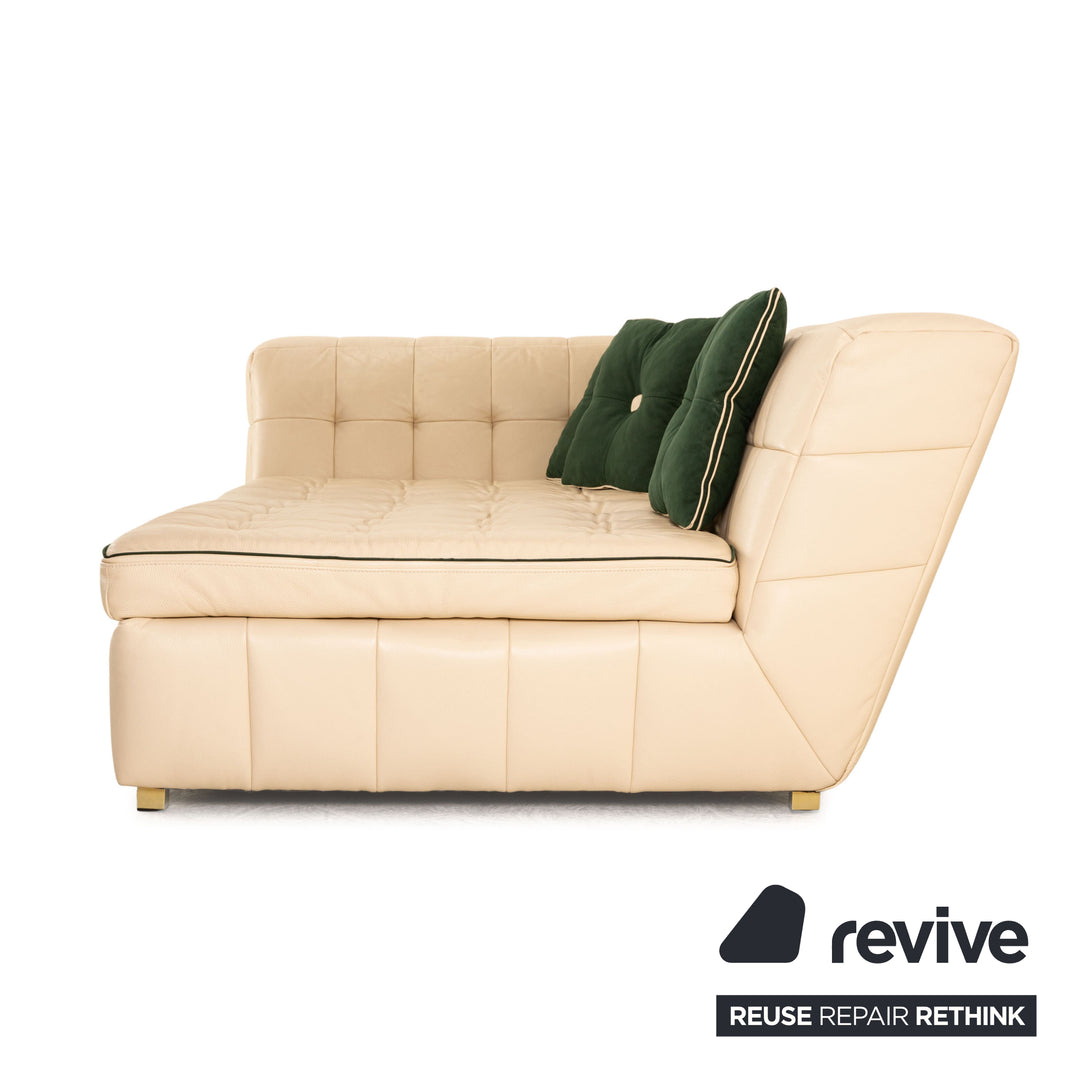 Bretz Tiziana Leather Four Seater Cream Sofa Couch