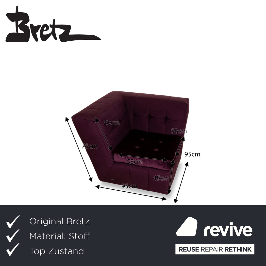 Bretz Tiziana Fabric Armchair Purple