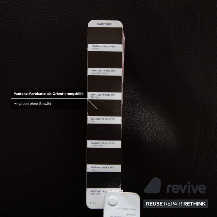 Brühl Alba Dreisitzer Leder Sofa Braun inkl. Kopfstütze und Chrom Füßen Couch Dickleder