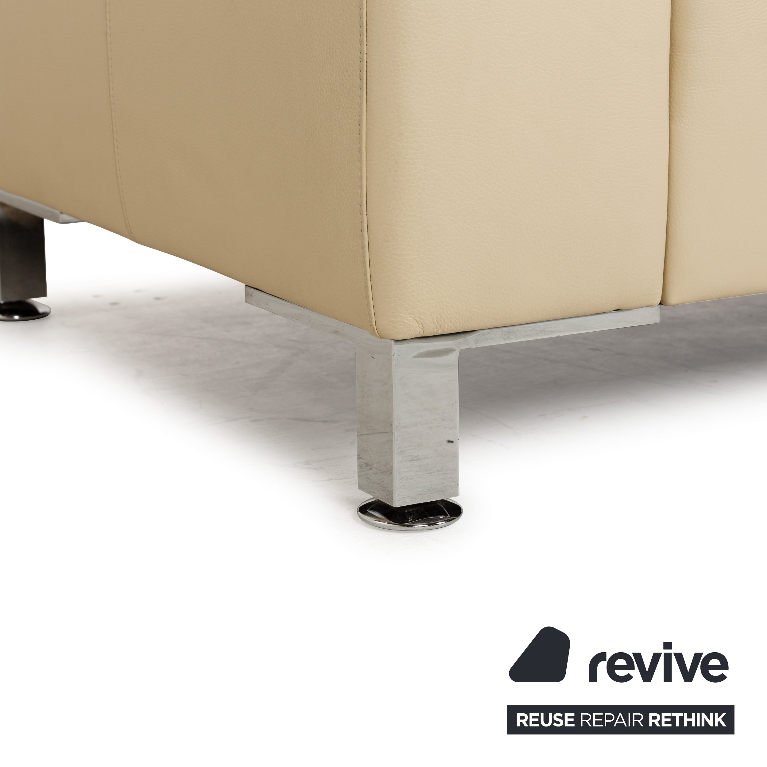 Brühl Alba Leder Dreisitzer Beige Creme manuelle Funktion Sofa Couch