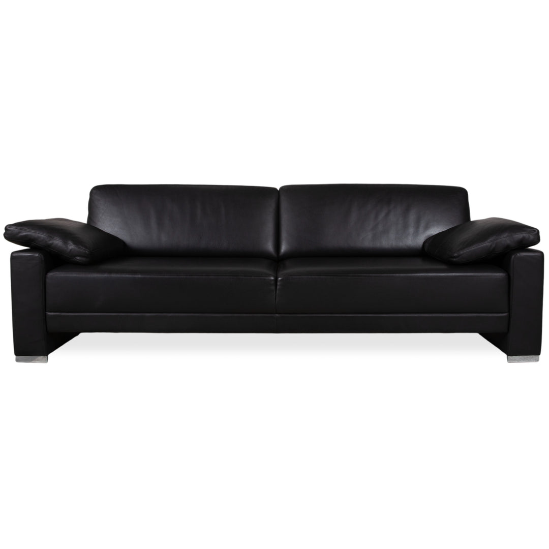 Brühl Alba Leder Dreisitzer Schwarz Sofa Couch inkl. Kopfstützen