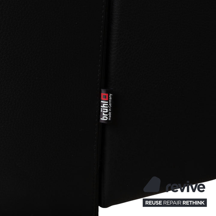 Brühl Alba Leder Dreisitzer Schwarz Sofa Couch inkl. Kopfstützen