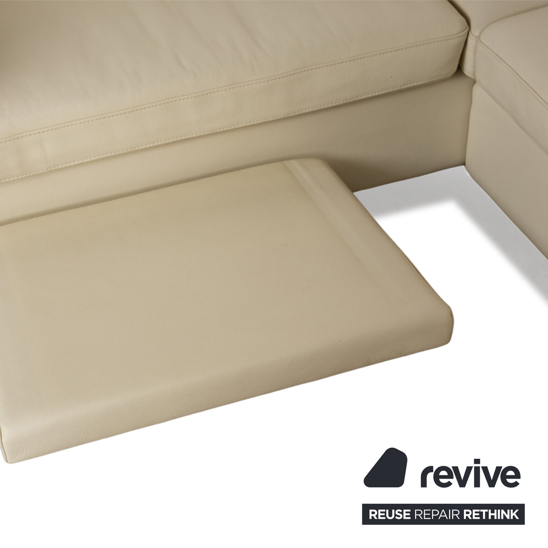 Brühl Alba leather corner sofa cream manual function sofa couch