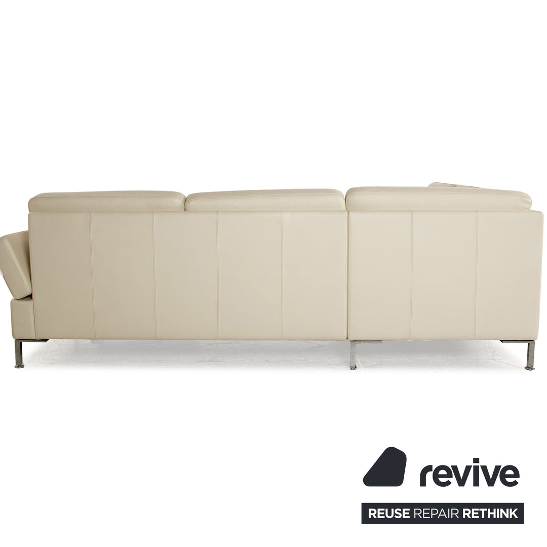 Brühl Alba Leder Ecksofa Creme manuelle Funktion Sofa Couch