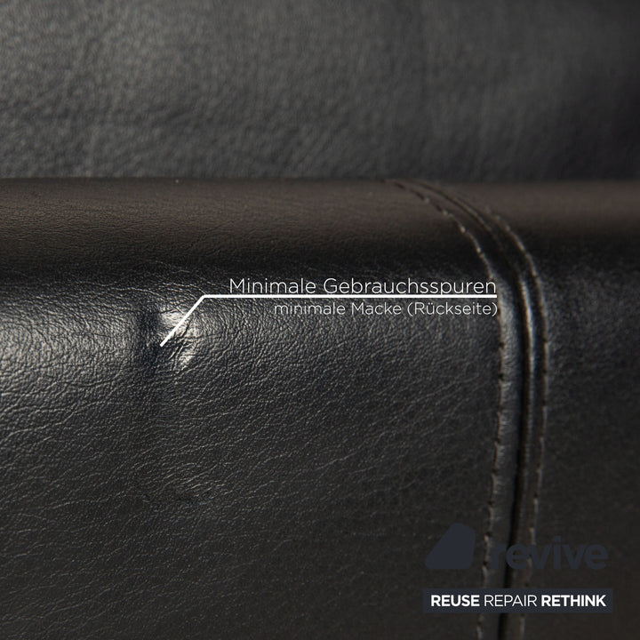 Brühl Alba Leather Corner Sofa Dark Blue Récamiere Right Sofa Couch