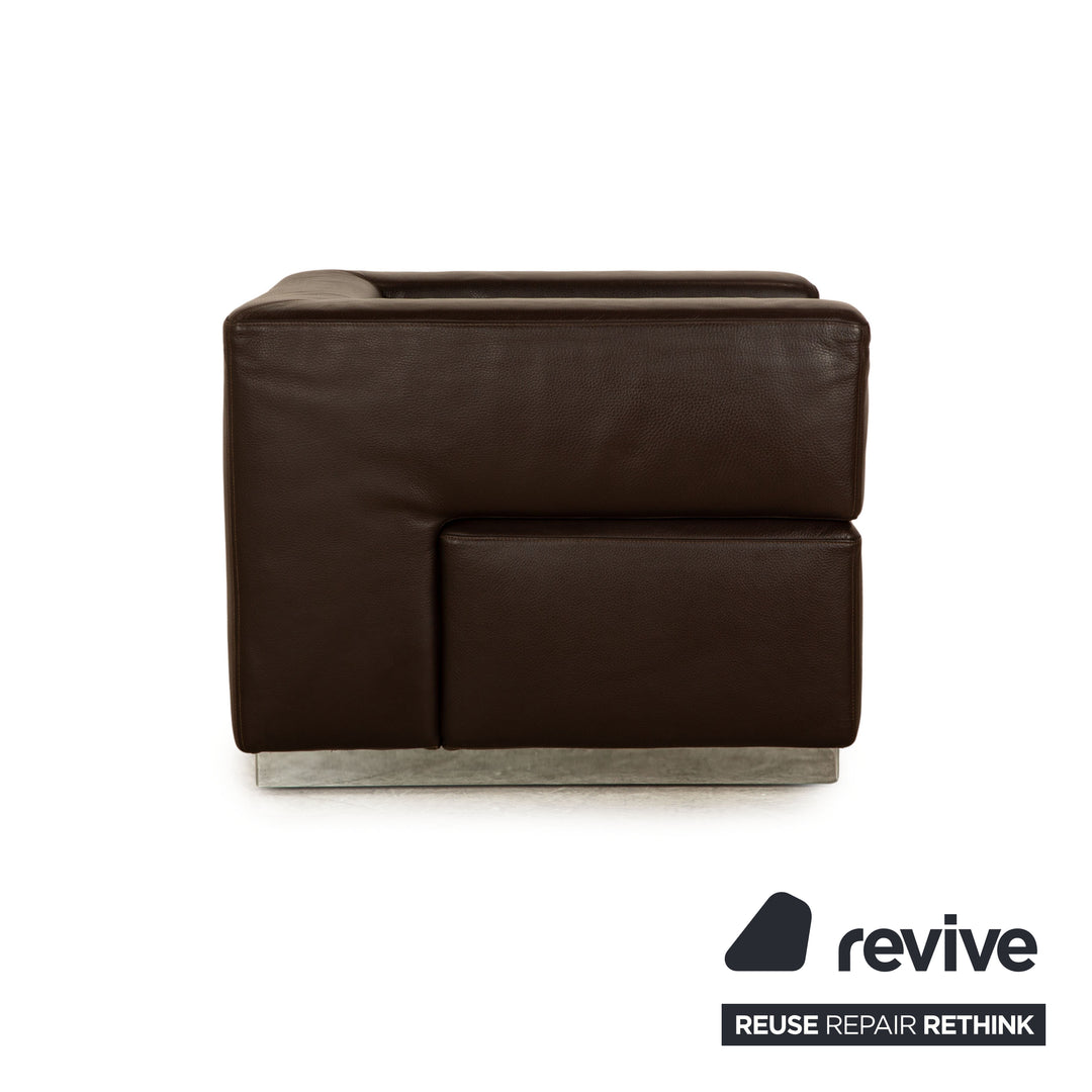 Brühl Alba Leather Armchair Brown