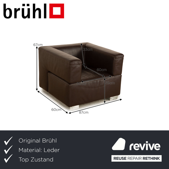 Brühl Alba Leather Armchair Brown