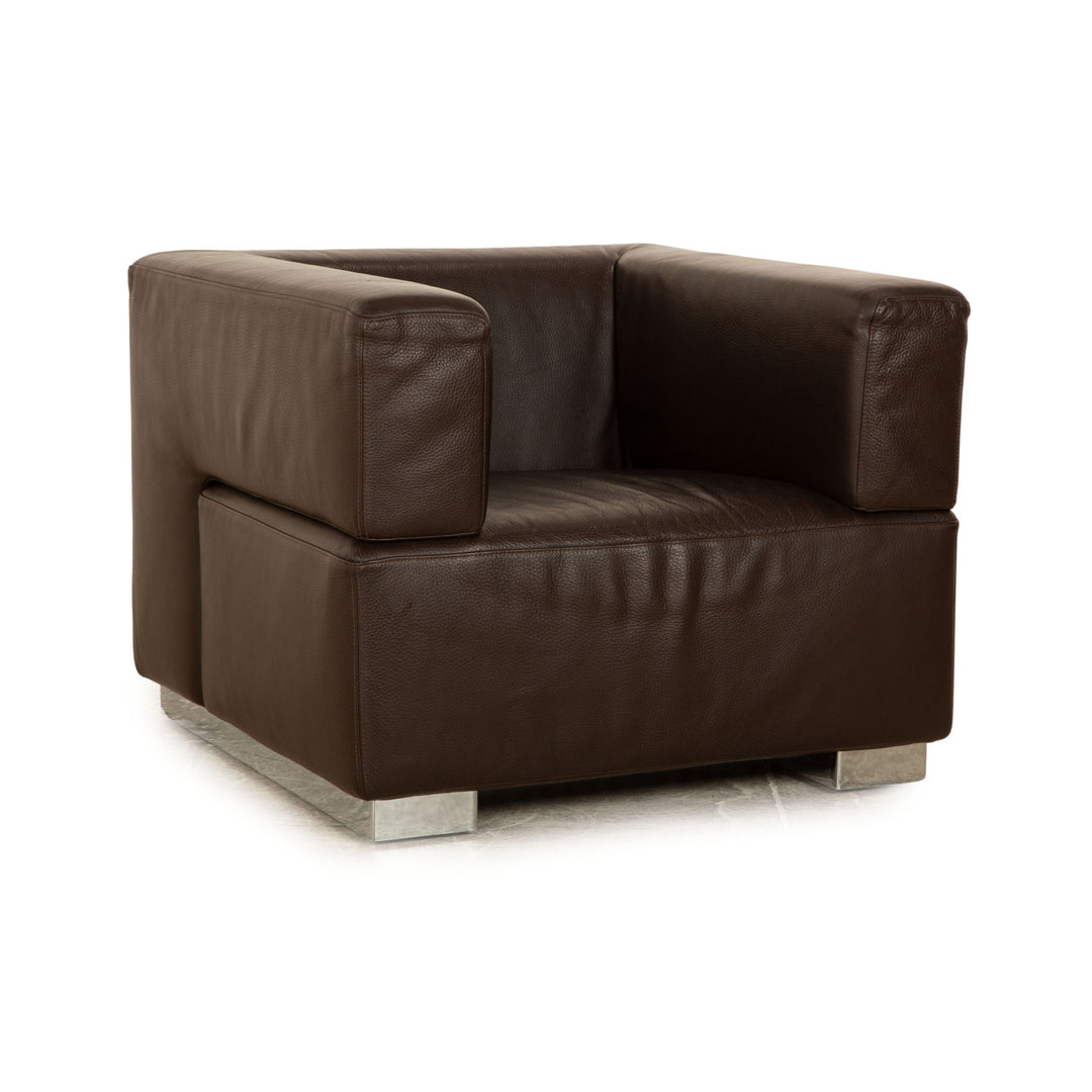 Brühl Alba Leather Armchair Brown