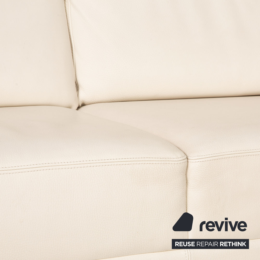 Brühl Alba leather sofa white corner sofa couch recamier right