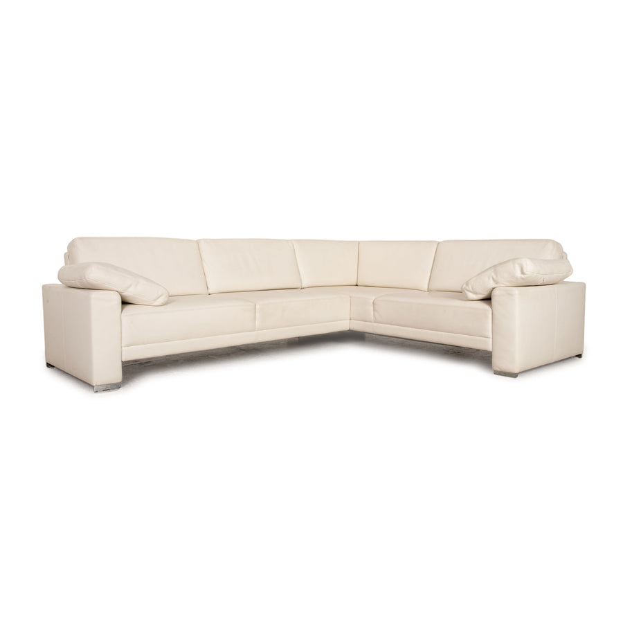 Brühl Alba leather sofa white corner sofa couch recamier right