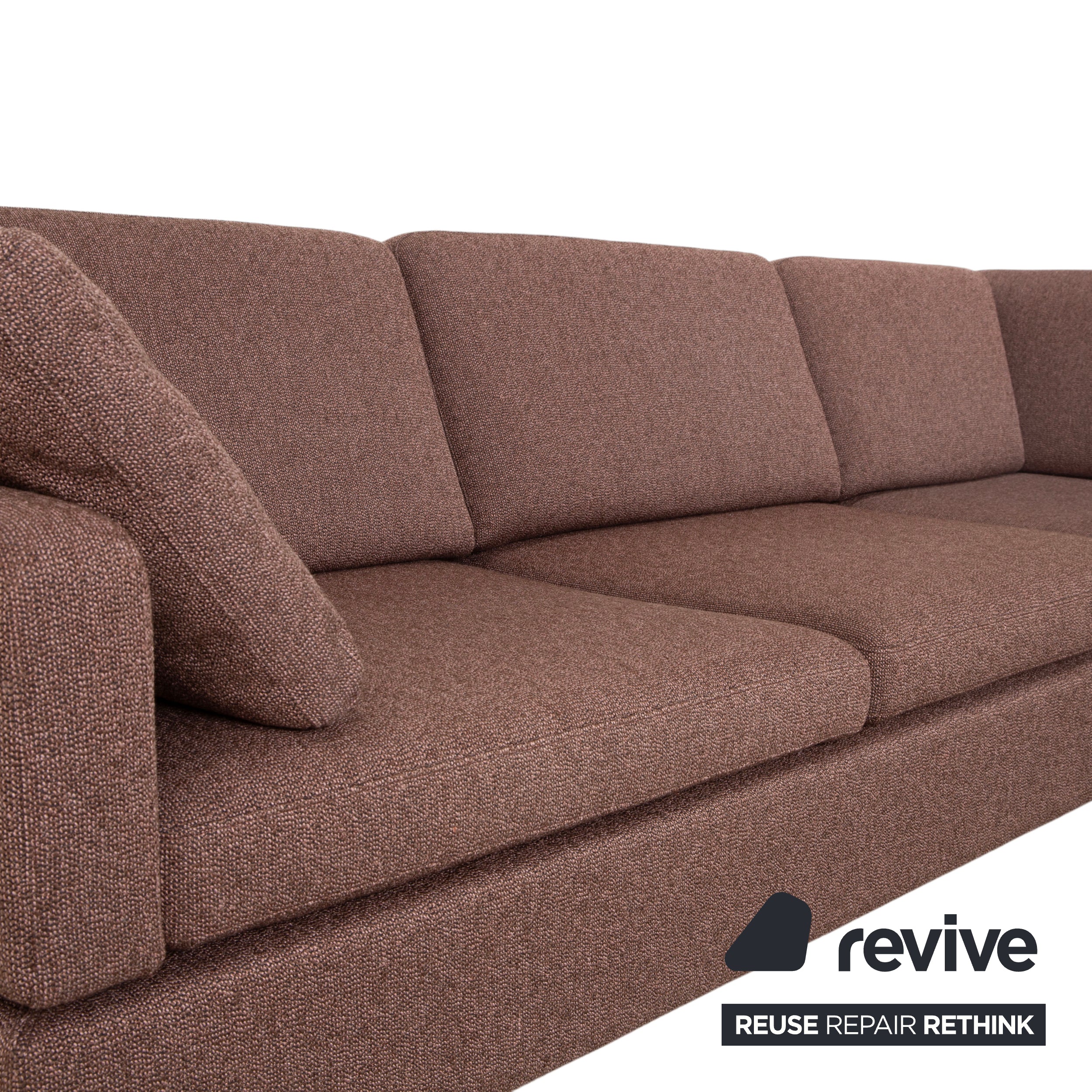 Brühl Alba Stoff Chrom Ecksofa Braun Grau Taupe manuelle Funktion Sofa Couch