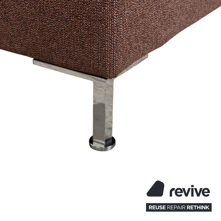 Brühl Alba fabric chrome corner sofa brown grey taupe manual function sofa couch