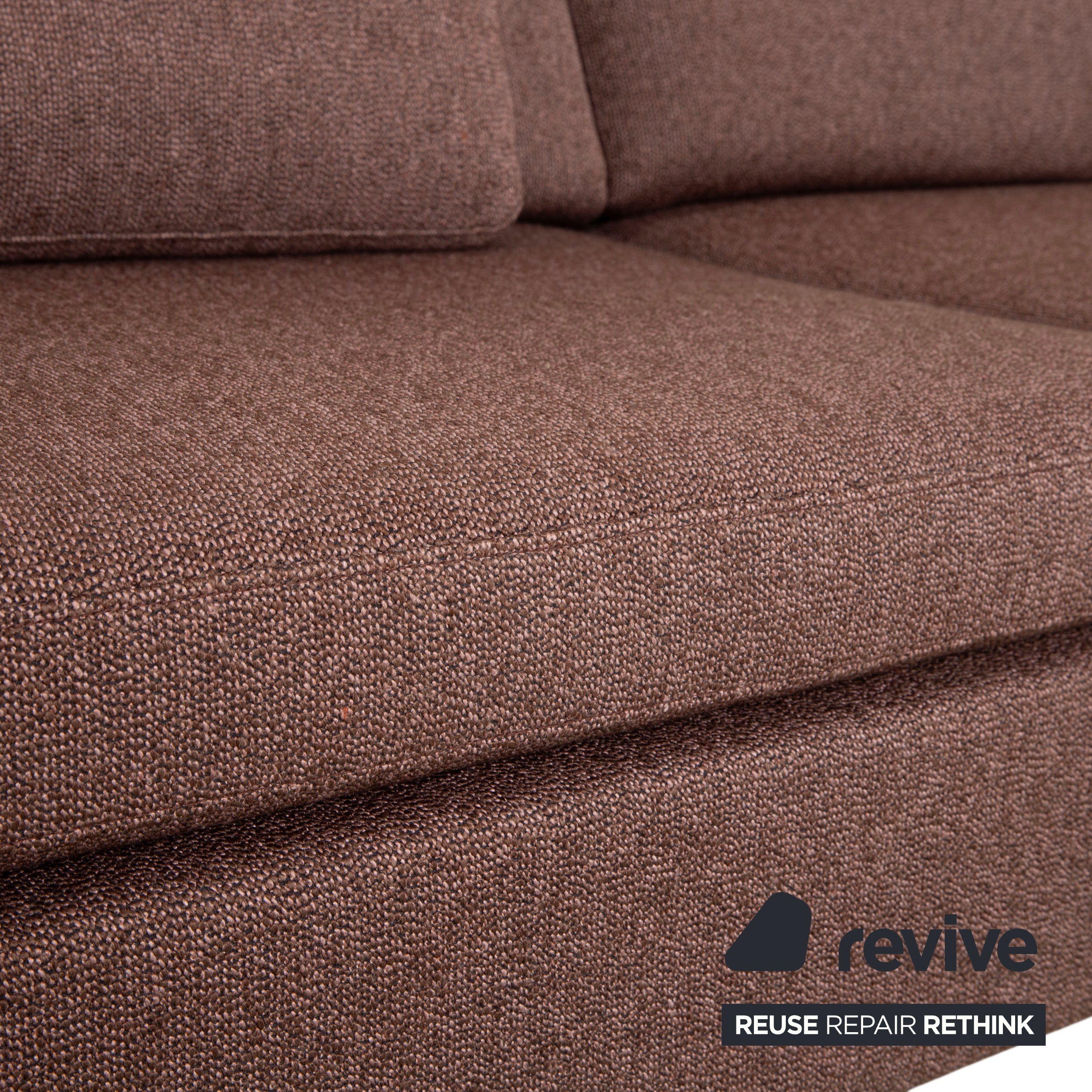 Brühl Alba Stoff Chrom Ecksofa Braun Grau Taupe manuelle Funktion Sofa Couch