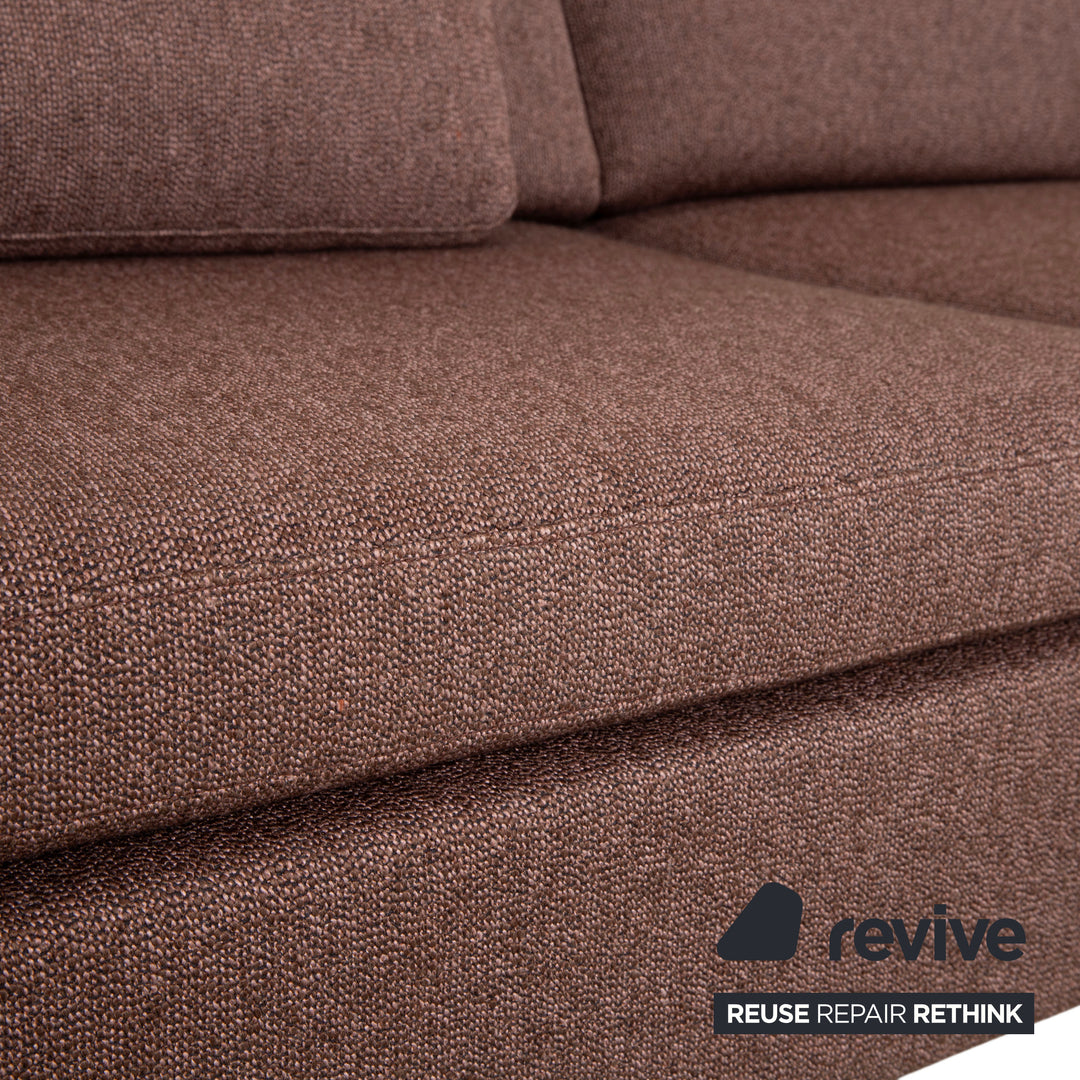 Brühl Alba fabric chrome corner sofa brown grey taupe manual function sofa couch