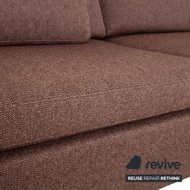 Brühl Alba fabric chrome corner sofa brown grey taupe manual function sofa couch