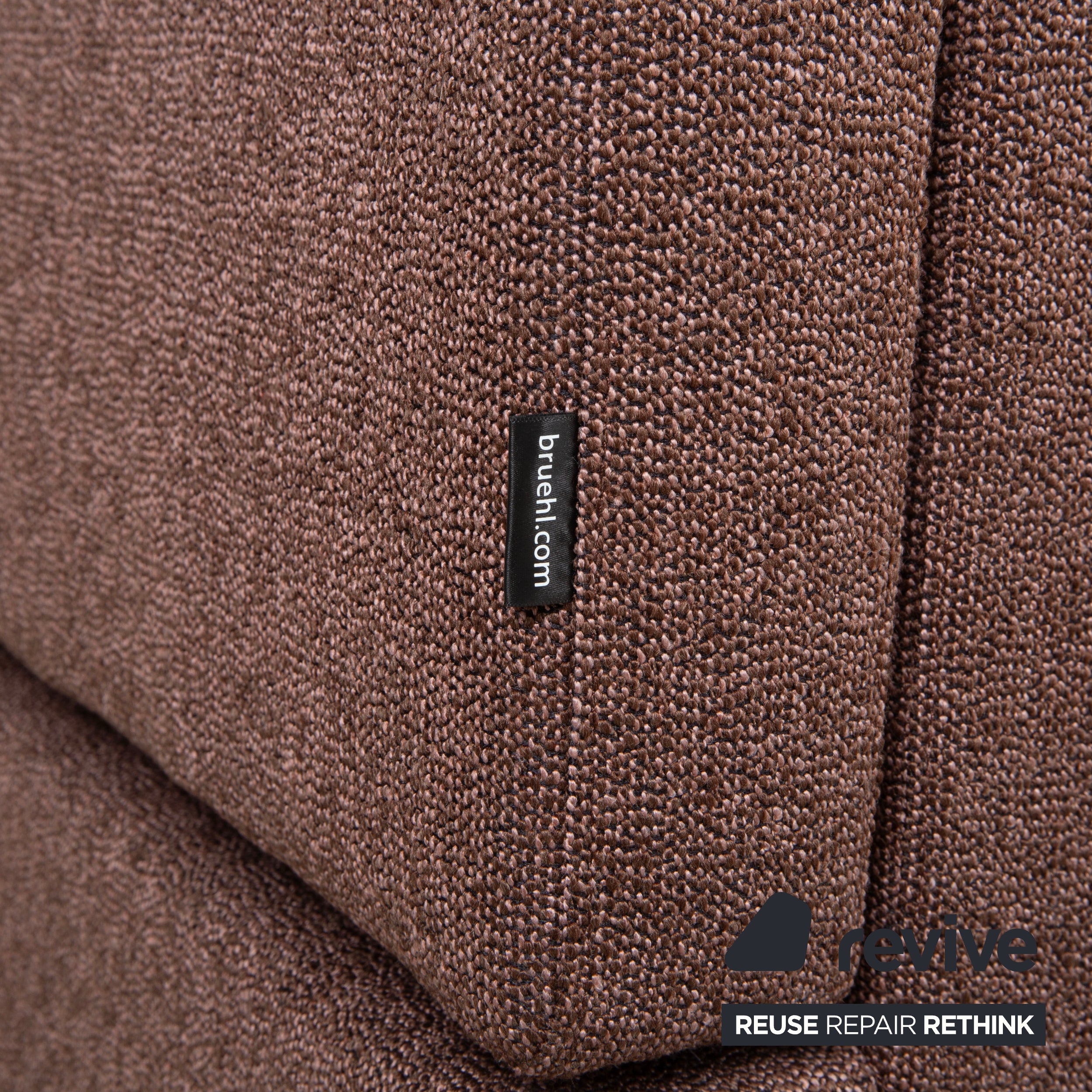 Brühl Alba Stoff Chrom Ecksofa Braun Grau Taupe manuelle Funktion Sofa Couch