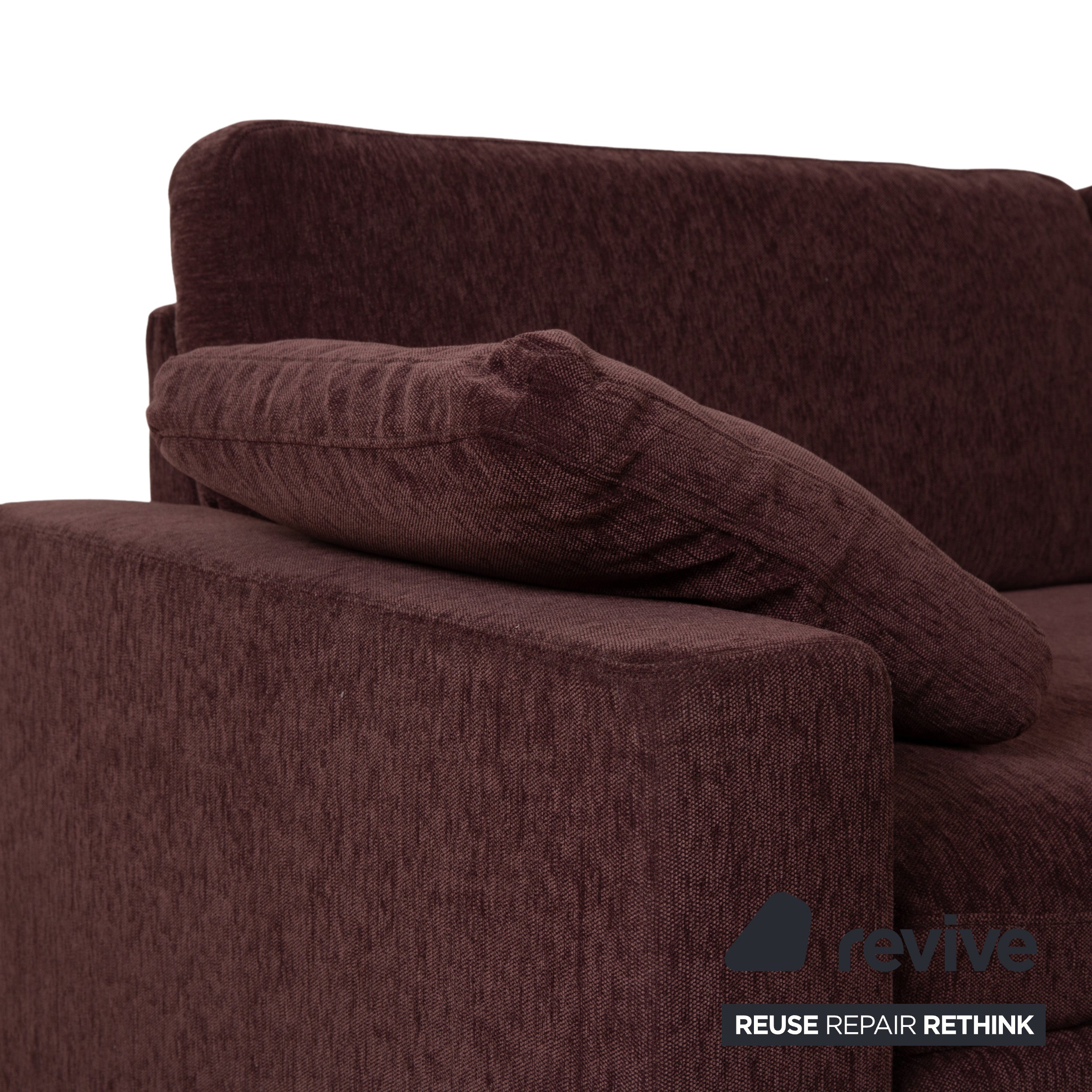 Canapé d'angle en tissu Brühl Alba rouge foncé bordeaux