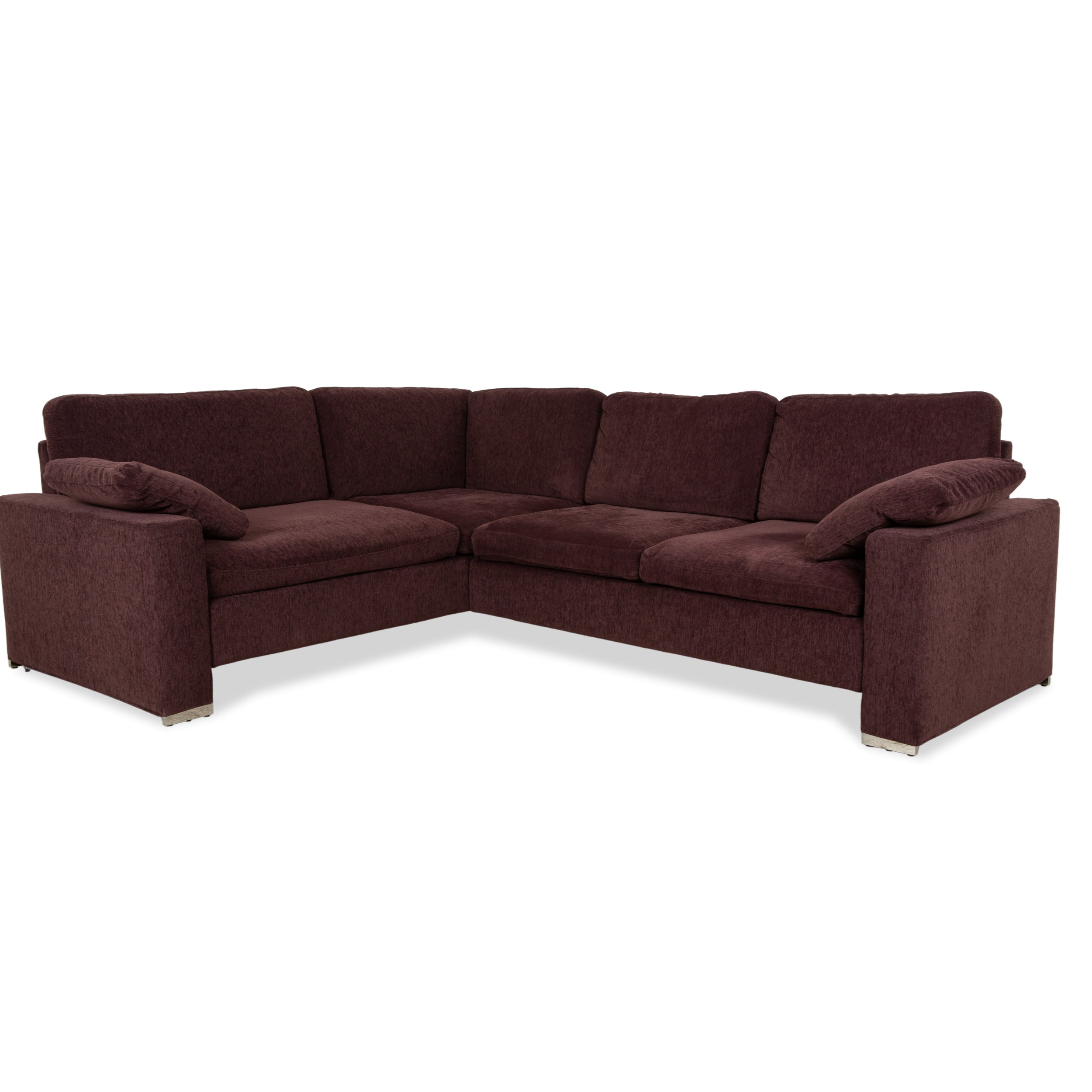 Canapé d'angle en tissu Brühl Alba rouge foncé bordeaux
