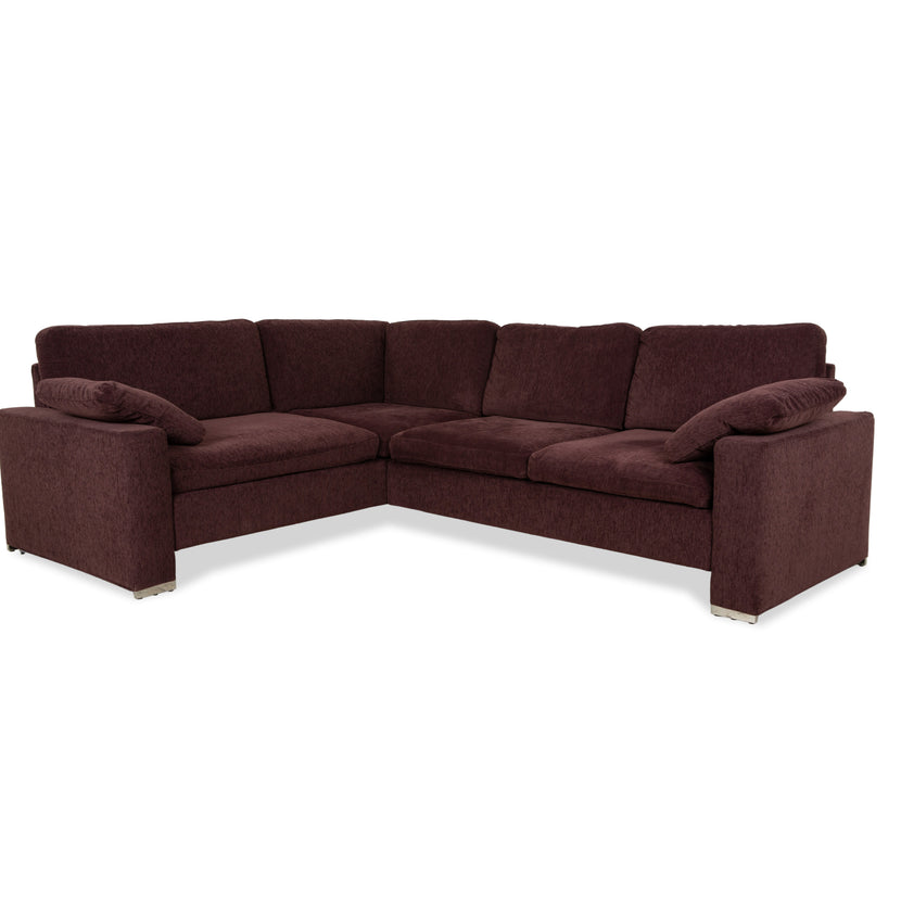Canapé d'angle en tissu Brühl Alba rouge foncé bordeaux