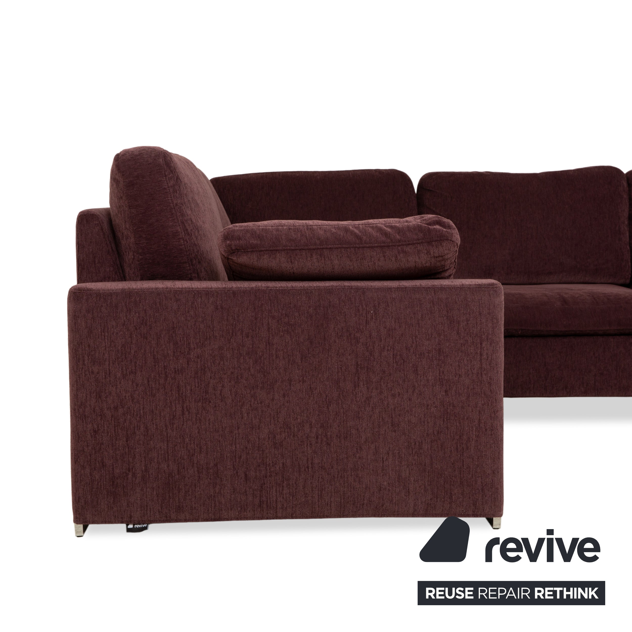 Canapé d'angle en tissu Brühl Alba rouge foncé bordeaux