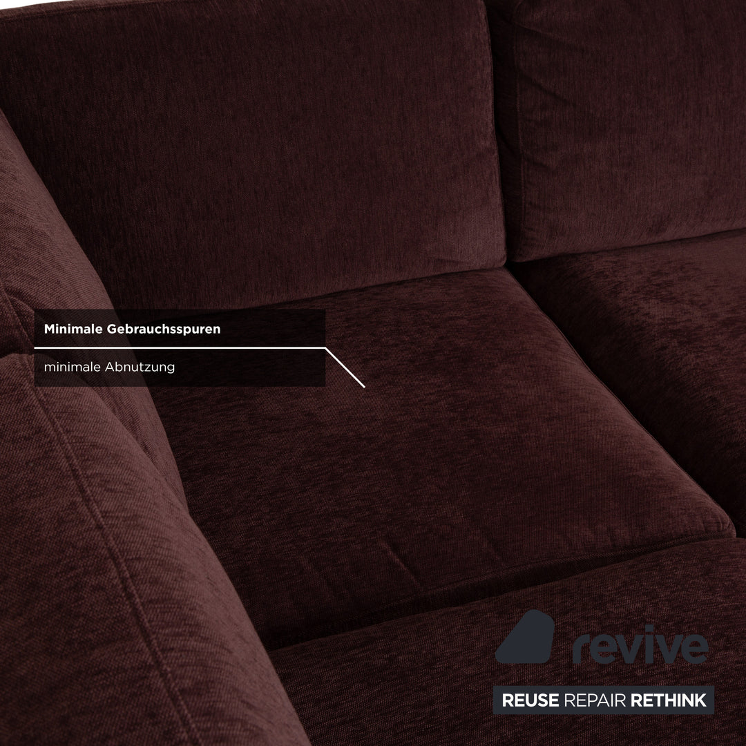 Brühl Alba Stoff Ecksofa Dunkelrot Burgund Sofa Couch